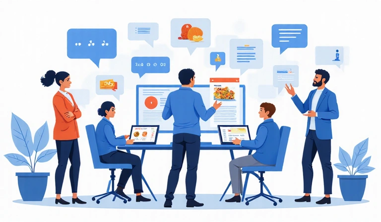 Ilustración de anuncios personalizados dirigidos a diferentes usuarios