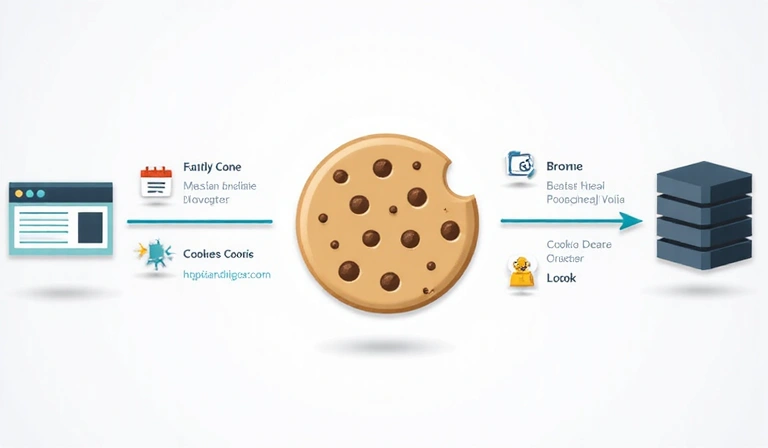 Representación de una cookie digital y su funcionamiento